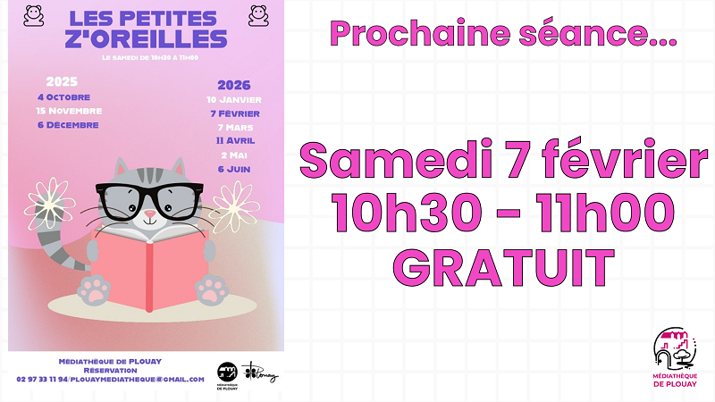 Samedi 7 février 10h30 1h00 GRATUIT 2
